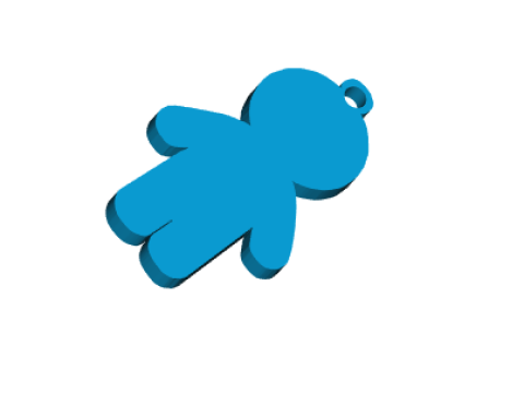 Human Figure Keychain Cute and Simple 3D Принт Модель