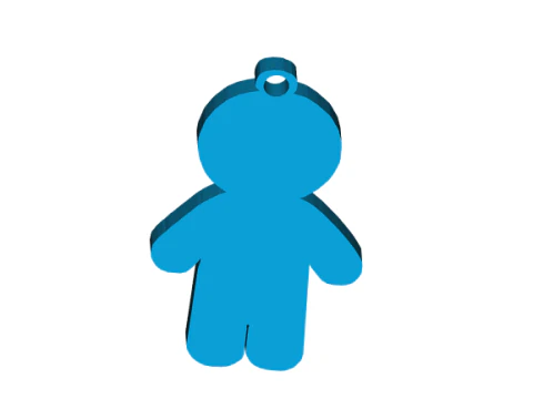 Human Figure Keychain Cute and Simple 3D Print Model