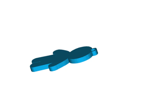 Human Figure Keychain Cute and Simple 3D Print Model
