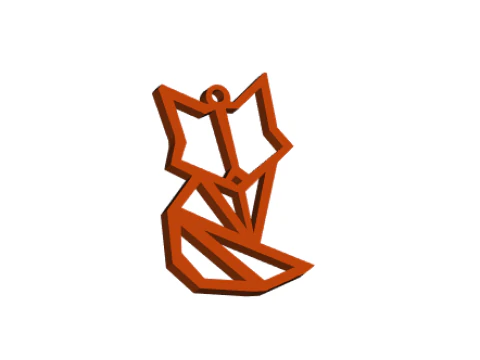 Fox Keychain 3D Print Model