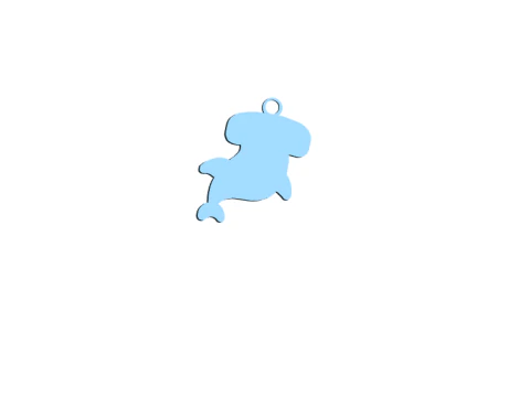 Dolphin Keychain 3D Print Model