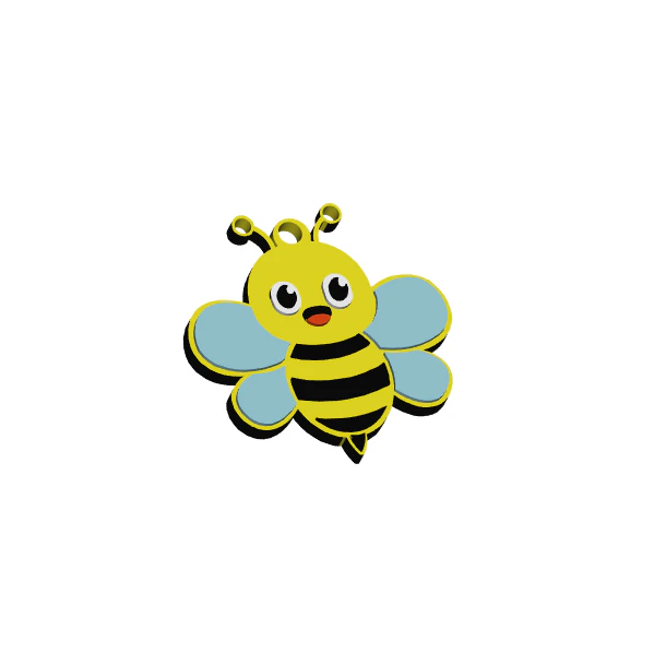 Bee Keychain Stylish 3D print model 3D Print Model .c4d .max .obj .3ds .fbx .stl .blend