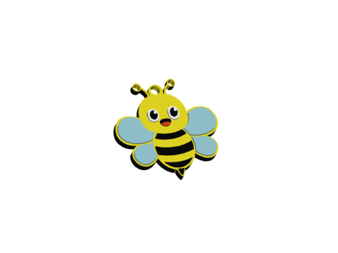 Bee Keychain Stylish 3D print model 3D-Druckmodell
