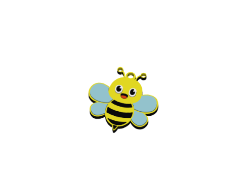 Bee Keychain Stylish 3D print model 3D प्रिंट मॉडल