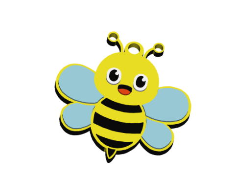 Bee Keychain Stylish 3D print model 3D प्रिंट मॉडल