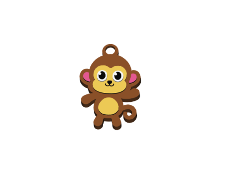 Monkey Keychain 3D-Druckmodell