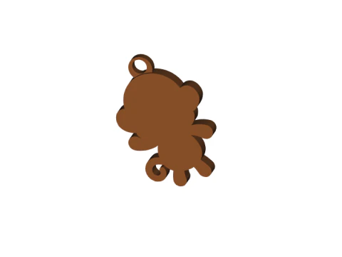 Monkey Keychain 3D Print Model