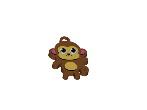 Monkey Keychain Model do druku 3D