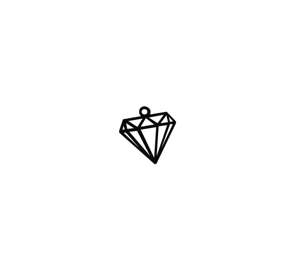 Diamond Keychain 3D Print Model .c4d .max .obj .3ds .fbx .stl .blend 