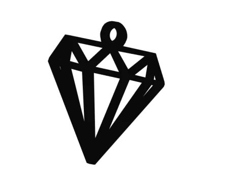 Diamond Keychain 3D Print Model