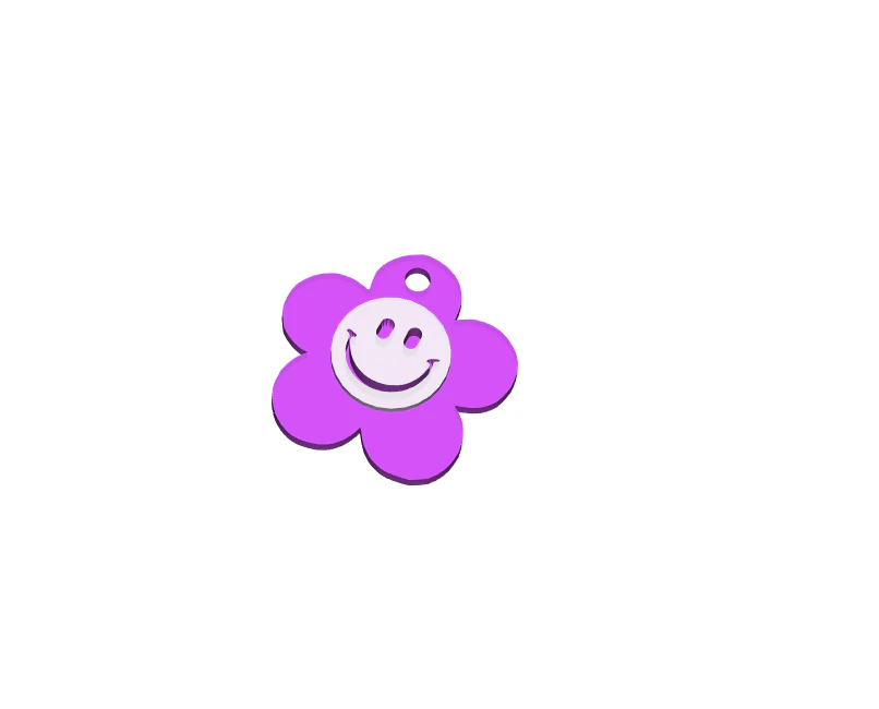 Flower Keychain 3D Print Model .c4d .max .obj .3ds .fbx .stl .blend 
