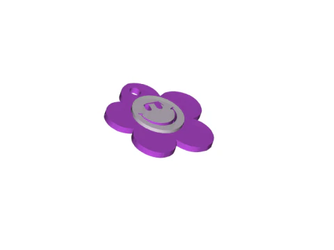 Flower Keychain 3D Print Model