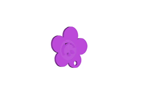 Flower Keychain 3D Print Model