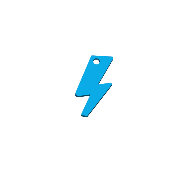 Lightning Bolt Keychain 3D Print Model .c4d .max .obj .3ds .fbx .stl .blend 