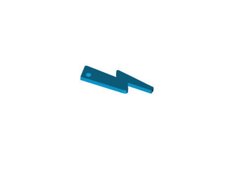 Lightning Bolt Keychain 3D Print Model