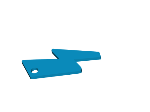 Lightning Bolt Keychain 3D Print Model