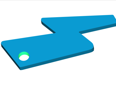 Lightning Bolt Keychain 3D Print Model