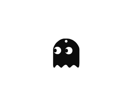 PacMan Ghost Keychain 3D Print Model