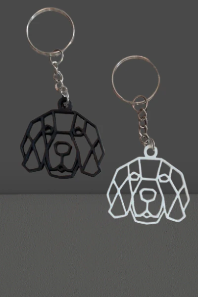 Modelo 3D de chaveiro com cabe&ccedil;a de cachorro Modelo de Impressão 3D .c4d .max .obj .3ds .fbx .stl .blend 