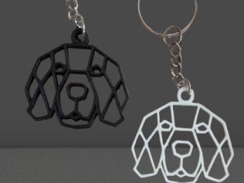 Modelo 3D de chaveiro com cabe&ccedil;a de cachorro Modelo de Impressão 3D