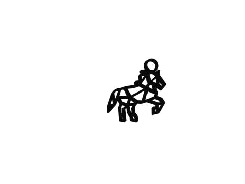 Horse rider keychain 3D Baskı Modeli