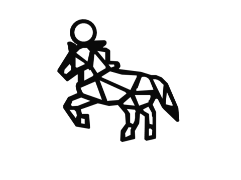 Horse rider keychain 3D Baskı Modeli