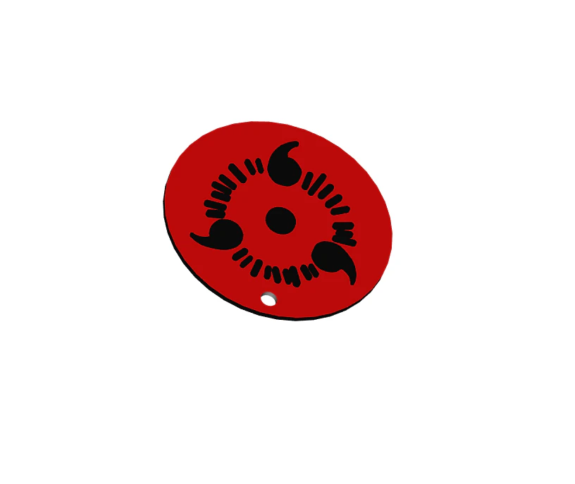 Sharingan-inspired round keychain 3D Print Model .c4d .max .obj .3ds .fbx .stl .blend