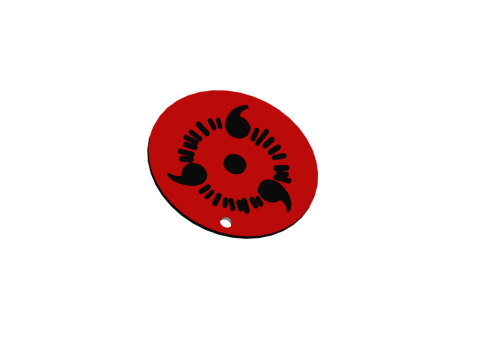 Sharingan-inspired round keychain 3D-Druckmodell