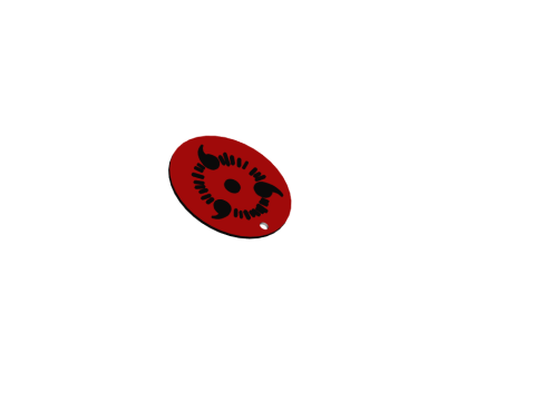 Sharingan-inspired round keychain 3D 프린트 모델