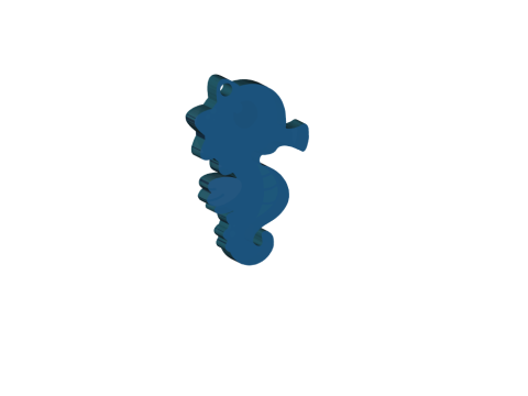 Cute seahorse keychain 3Dプリントモデル