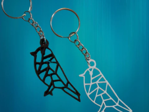 Design de chaveiro de p&aacute;ssaro Modelo de Impressão 3D