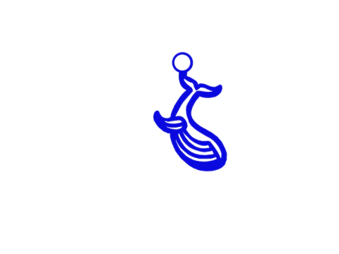 Whale Keychain 3D Print Model