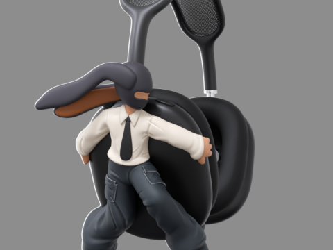 Bunny boy AirPods Max attachment 3D प्रिंट मॉडल