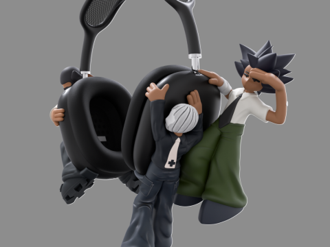 Bandage Boy Nobody Bunny Boy AirPods Max Attachment 3D प्रिंट मॉडल