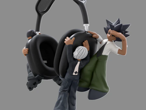 Perban Anak Laki-Laki Tidak Ada Anak Kelinci Perlengkapan AirPods Max Model Cetak 3D