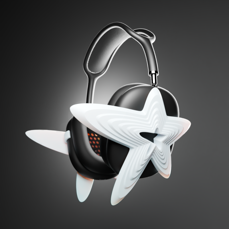 Star AirPods Max Attachment 3D Baskı Modeli .c4d .max .obj .3ds .fbx .stl .blend 