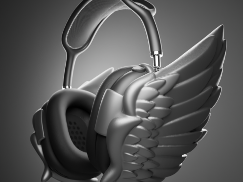 Feather Wings AirPods Max Attachment 3D प्रिंट मॉडल