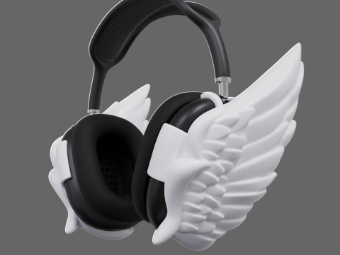 Feather Wings AirPods Max Attachment Model do druku 3D