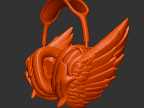 Feather Wings AirPods Max Attachment Model do druku 3D