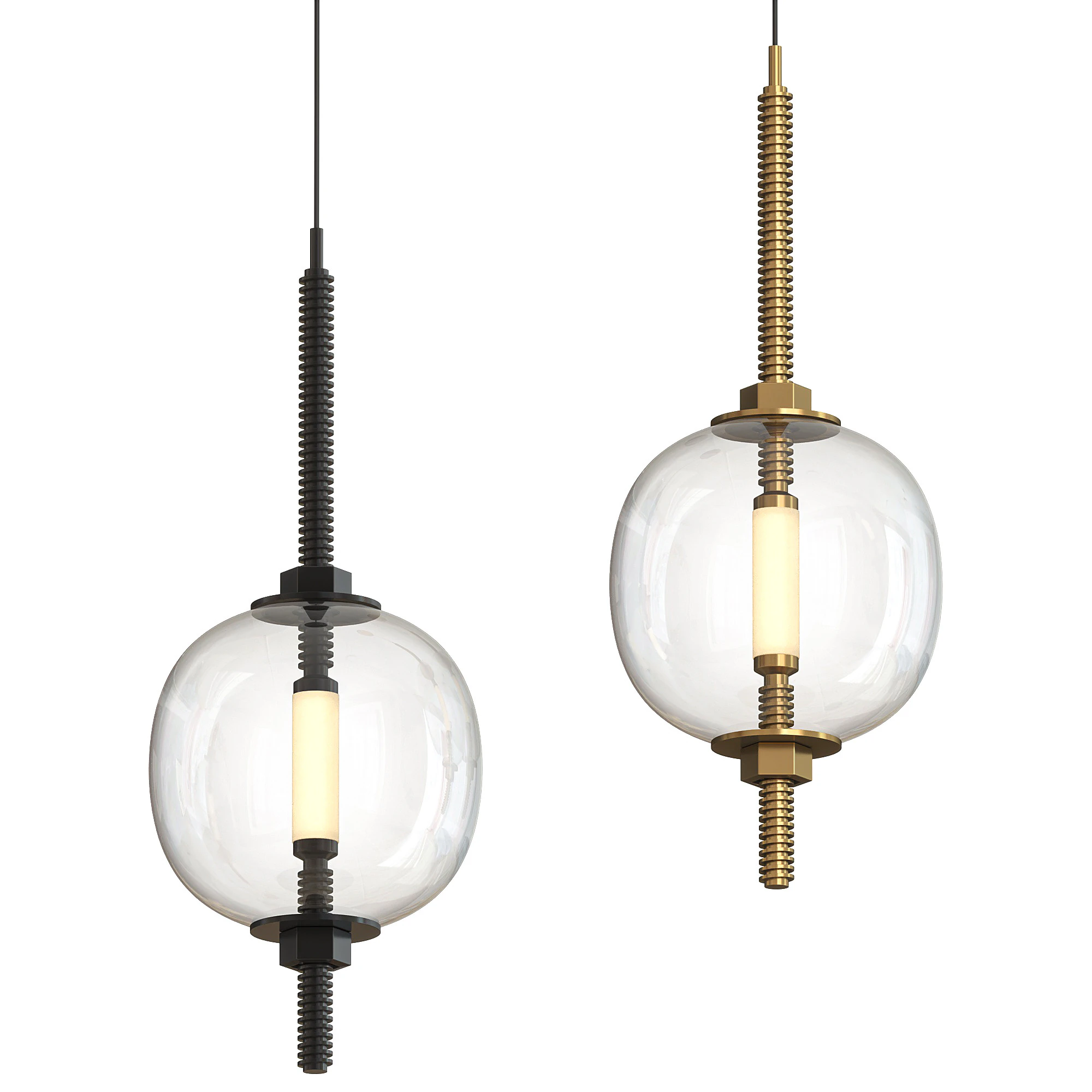 Blown glass Hanging lamp 3D Model .c4d .max .obj .3ds .fbx .stl .blend