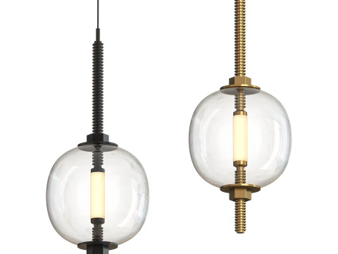 吹きガラスのハンギングランプ 3Dモデル