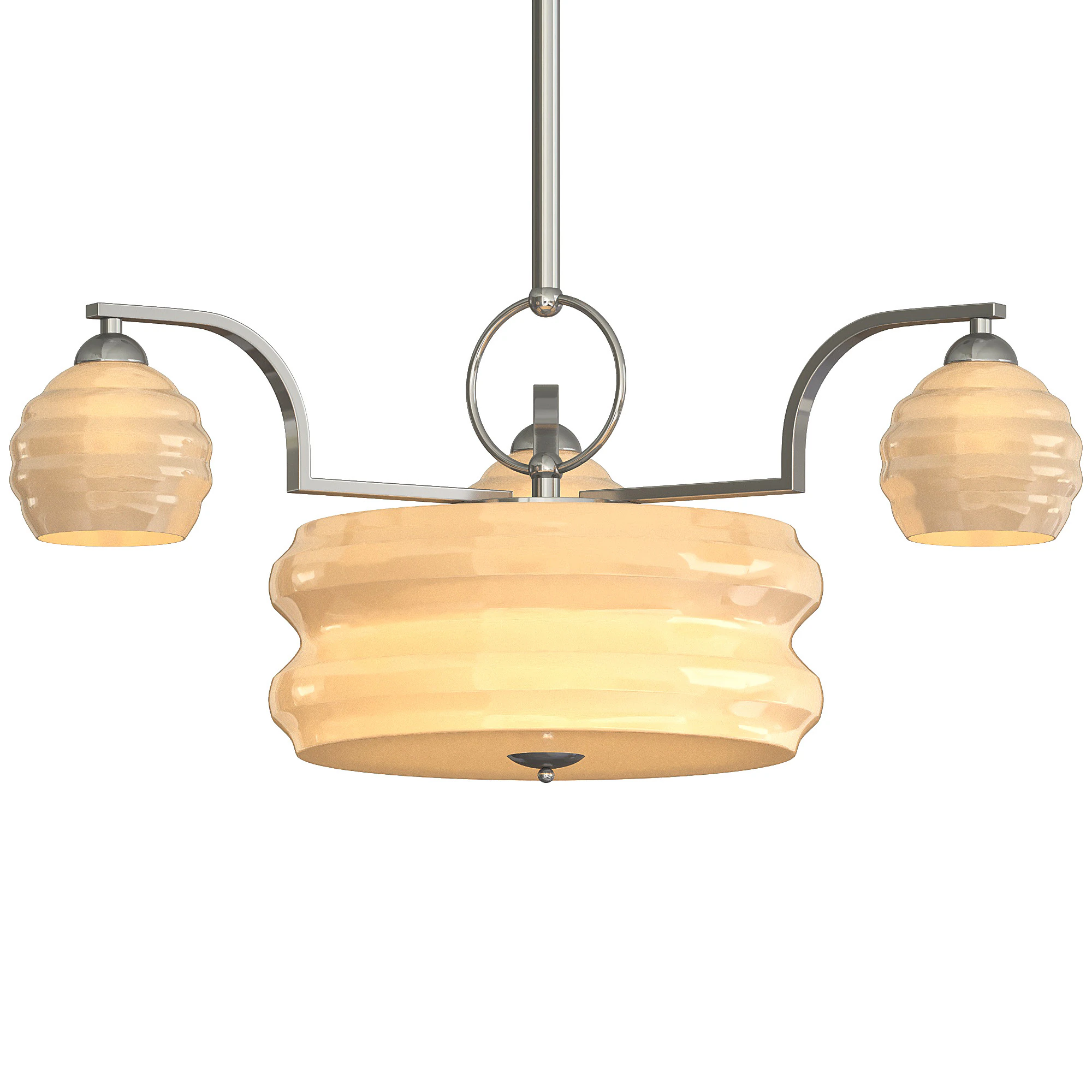 Art Deco Glass Chandelier 3D Model .c4d .max .obj .3ds .fbx .stl .blend 