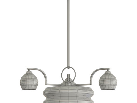 Art Deco Glass Chandelier 3D Model