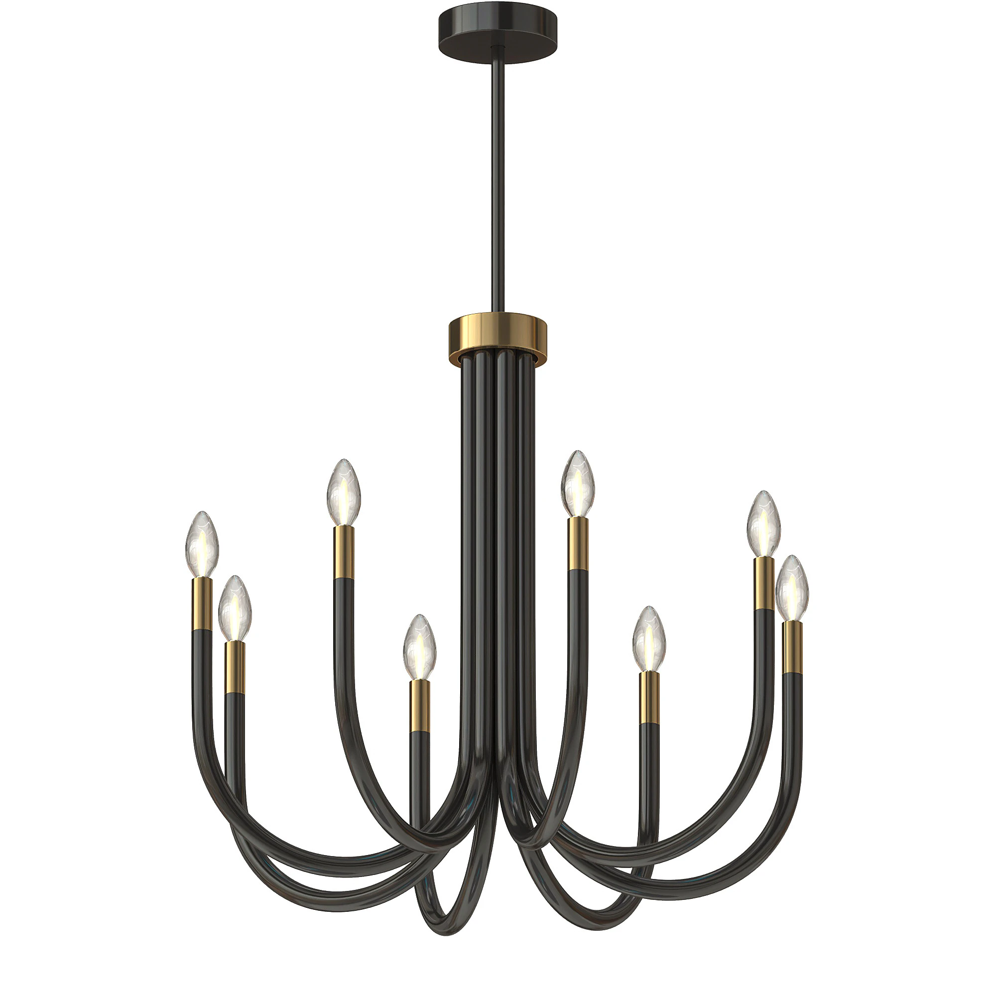Black Chandelier OTTAVA 3D Model .c4d .max .obj .3ds .fbx .stl .blend 