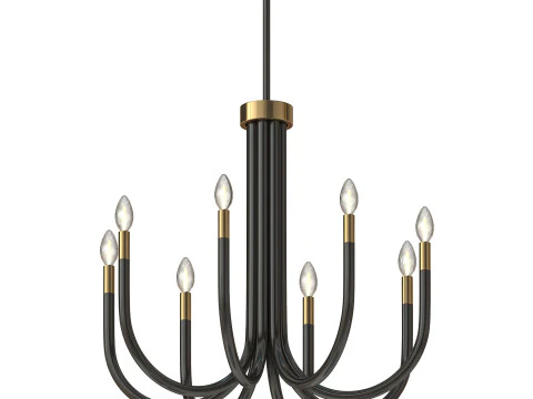 Black Chandelier OTTAVA 3D Model