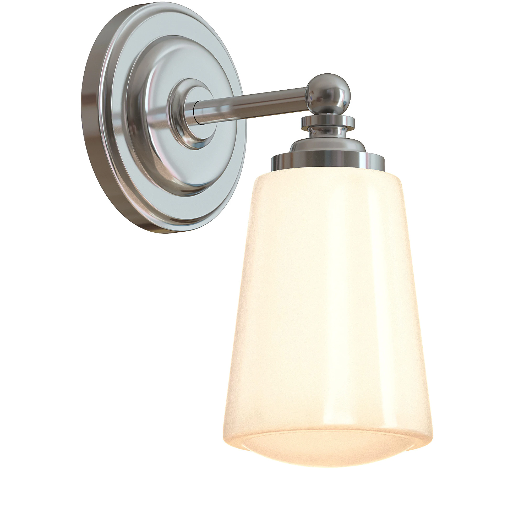 Brass wall lamp with fixed arm 3D Model .c4d .max .obj .3ds .fbx .stl .blend 