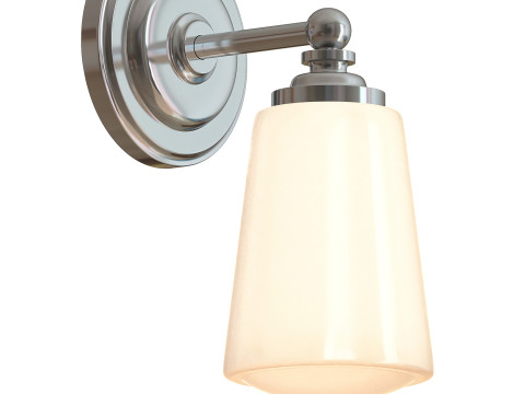 Brass wall lamp with fixed arm Modello 3D