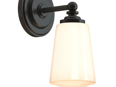 Brass wall lamp with fixed arm 3D Model