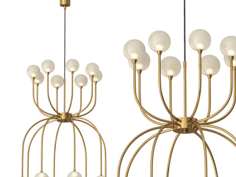 LED sandblasted glass chandelier 3D Model