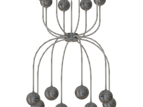LED sandblasted glass chandelier 3D Model
